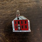 Little Red Schoolhouse & Blue Enameled Pencil Lapel Hat Pin Set — photo 2