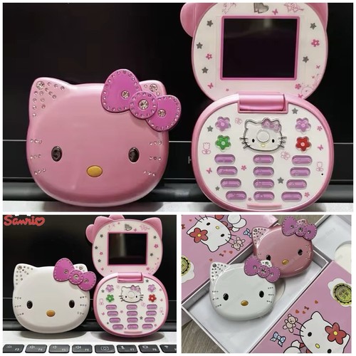 Hello Kitty Klapphandy Handy Kamera Sim Karte Sanrio Geschenk weiß pink Y2K - Bild 1 von 5
