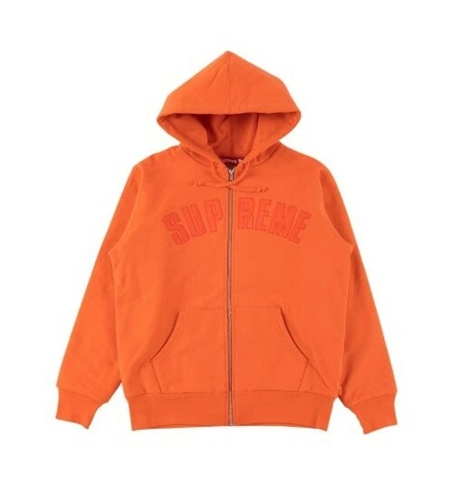 Sweat zippé thermique Supreme FW17 Arc Logo orange homme taille L