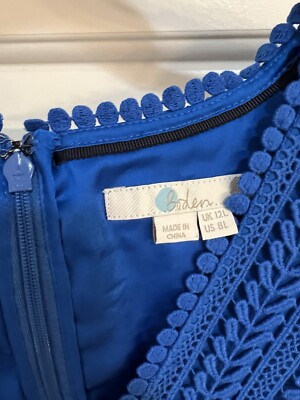 chinese dress ladies High Neck Lace Dress-Blue
