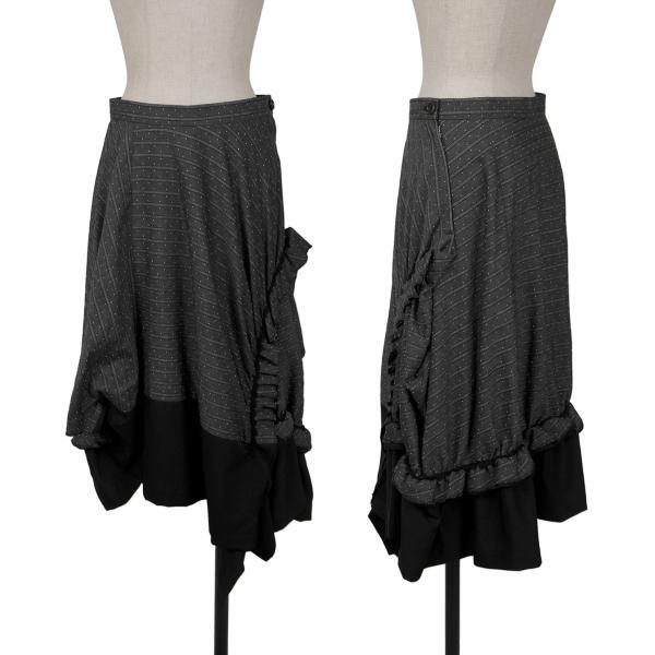 tricot Comme des Garçons draped skirt M Comme des Garçons tricot grey wrap skirt with belt — AD 1992