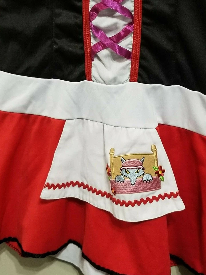 LEG AVENUE JR TEEN SMALL MEDIUM LITTLE RED RIDING HOOD HALLOWEEN COSTUME DRESS - Image 2 of 4