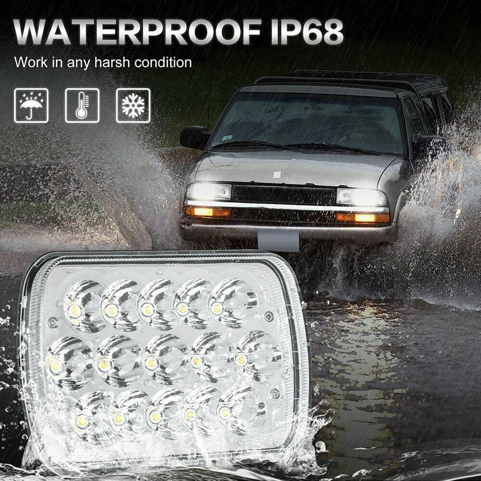 Fit 82-93 Chevy S10 Blazer GMC S15 7X6 Projector Halo LED Headlight Hi/Lo A