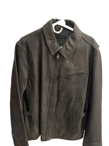 Eddie Bauer Men's Leather Jacket Brown - Full Zip- Large Tall video thumbnail