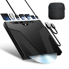 Wbacon 8 in 1 External CD/DVD Drive for Laptop, Slot-Loading CD Reader for La...