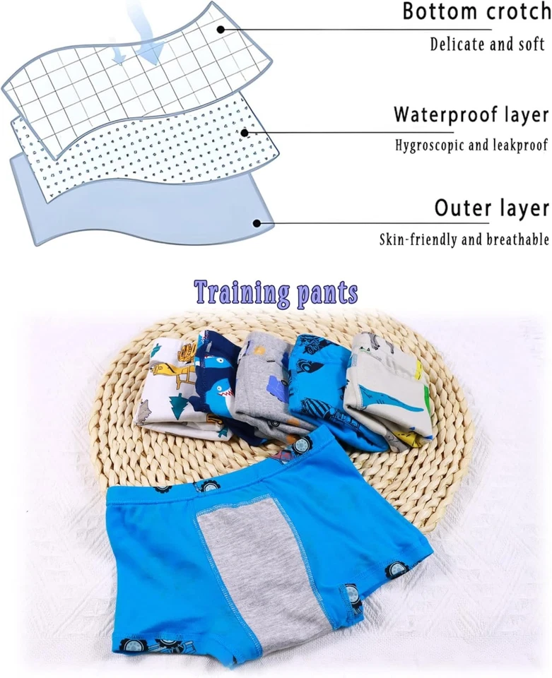 Toddler Boys Trainer Underwear Little Kids Boy Boxer Briefs - Image 2 of 4