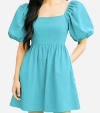 NWT A New Day Smocked Back Cottagecore Puff Sleeve Mini Dress  cotton Size S