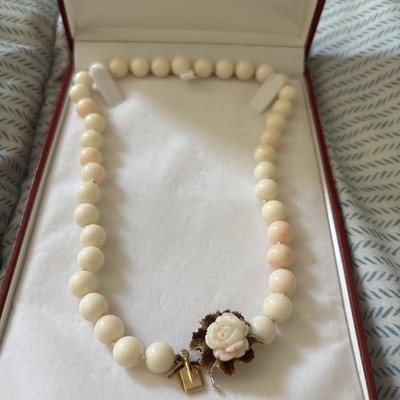 Natural Japanese Angel Skin Pink Coral 14k, Handcrafted Item And Has Some Joints