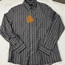 A.P.C. Small Gray Chemise Clement Bleu Long Sleeve Shirt NWT G