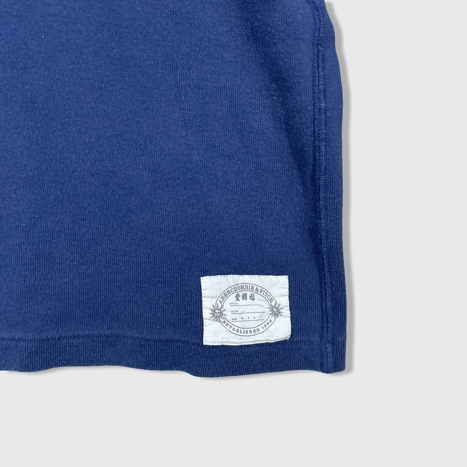 Camiseta De Colección Abercrombie Fitch S/s Para Mujer M Ajustada Azul Marino Floral Y2K Playa Foto 2 de 4