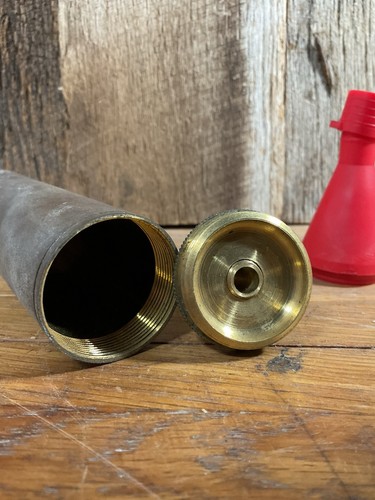 Vintage Set- Brass Powder Flask, Measure, Powder Black Powder Spout Muzzleloader - Bild 5 von 10