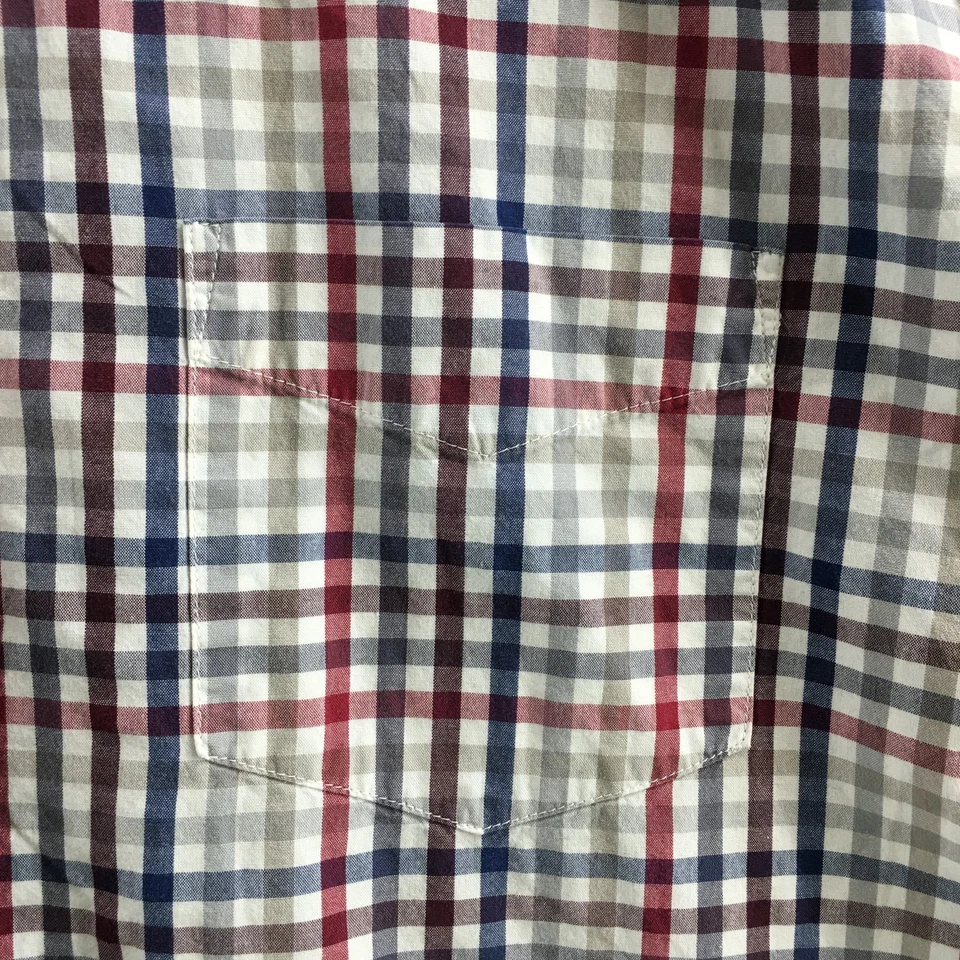 Tasso Elba Button Up Dress Shirt Mens L Multicolor Checked Cotton Long Sleeve - Image 4 of 4