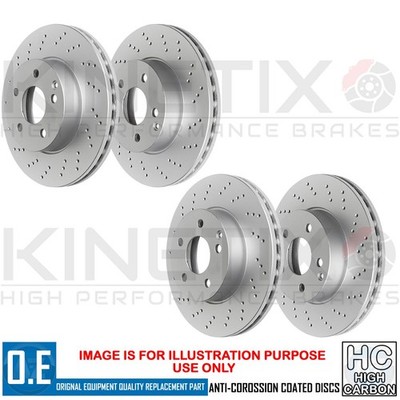 FOR VW CARAVELLE TRANSPORTER T5 T6 FRONT REAR DRILLED BRAKE DISCS 308mm 294mm