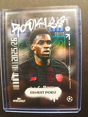 Topps Knockout 2025 Ernest Poku Bayer 04 Leverkusen UCL Blackout /10