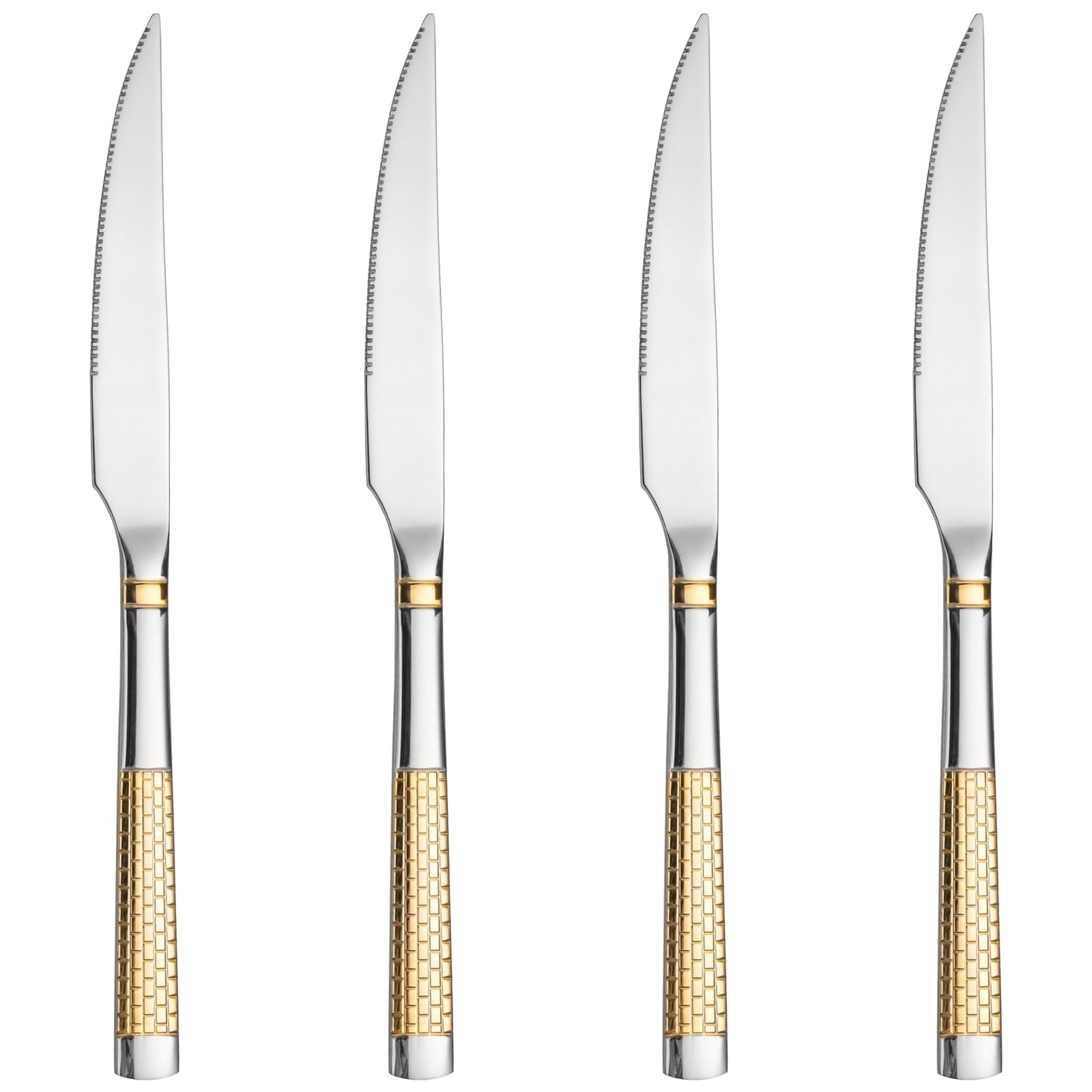 4-Piece Stainless Steel Dinner Knife Set Silverware Cutlery for Home Kitchen