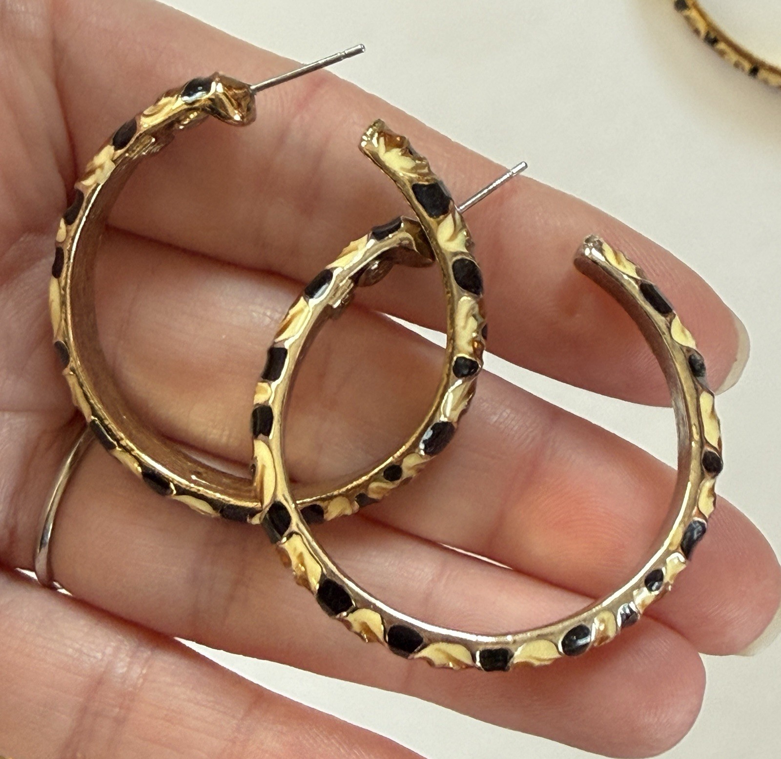 VINTAGE KJL KENNETH JAY LANE TIGER CAT PRINT ENAM… - image 11