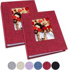 Small Photo Album 4x6 Photos, 2 Pack Linen Cover Mini Photo Book, 26-Page Holds