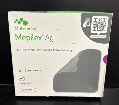 Molnlycke Mepilex Ag Soft Silicone Foam Dressing 6'' x 6'' 287300 07/28/2028 5 Pc