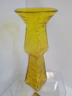Blenko Amber/ Yellow Glass Vase by Wayne Husted  6223. Vintage Glassware.