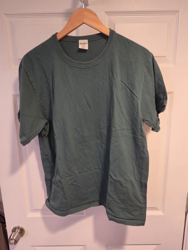 Wallace & Barnes Heritage-Weight Cotton T-Shirt, Green L. FREE SHIPPING 