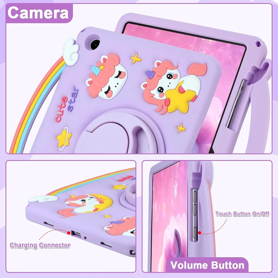 Funda para Galaxy Tab A9 Plus Niños Niñas Lindo Unicornio para Galaxy Foto 3 de 4