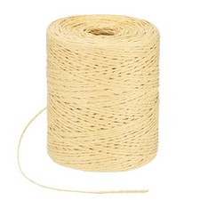 328 Yards 1.5mm Raffia Yarn Paper Ribbon Round String for DIY Khaki 