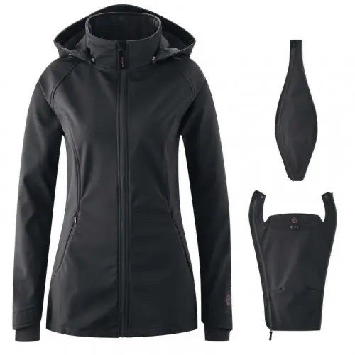 Chaqueta Mamalila Allrounder Negra Softshell Maternidad y Porteo de Bebé Talla XS