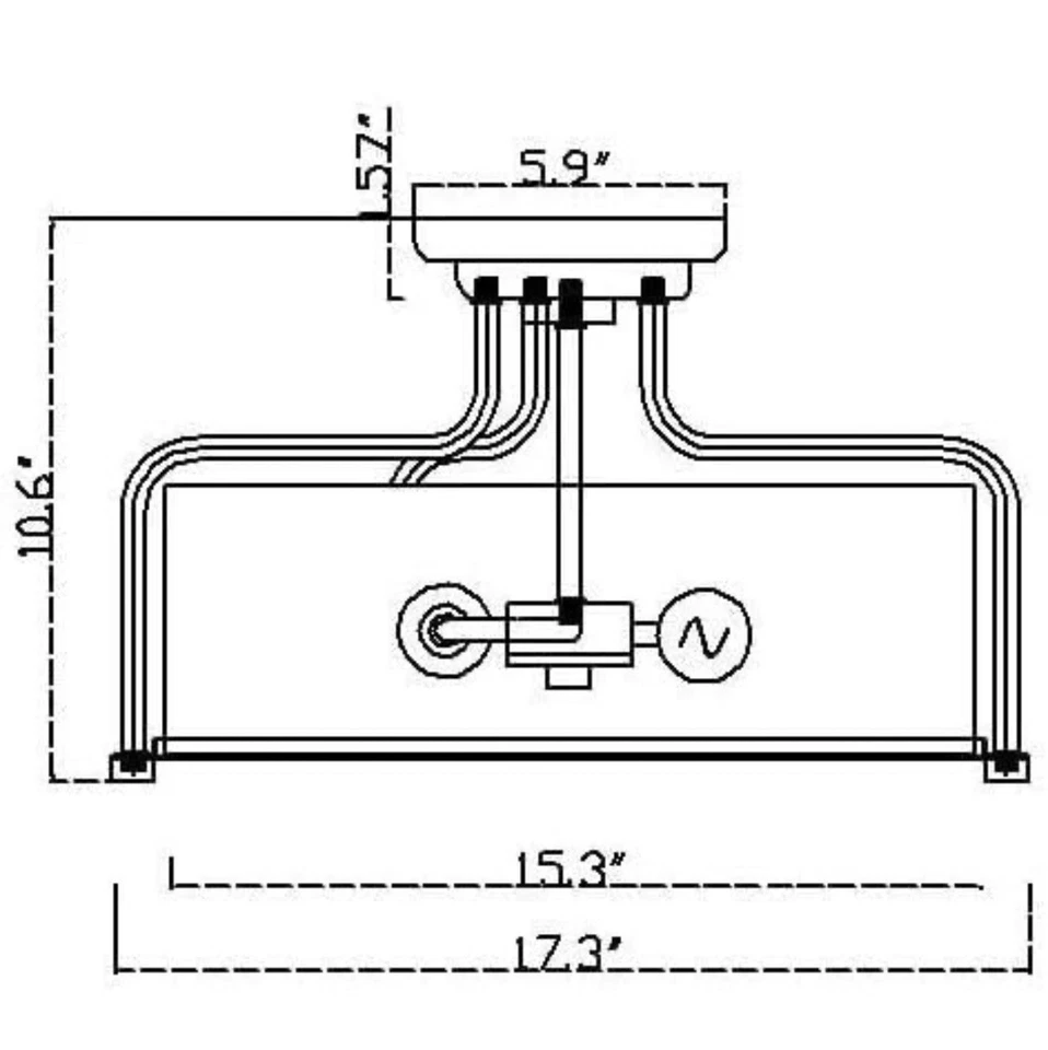 Iluminación de techo tradicional de montaje semi-al ras Warehouse of Tiffany Jaci 18 Foto 3 de 4
