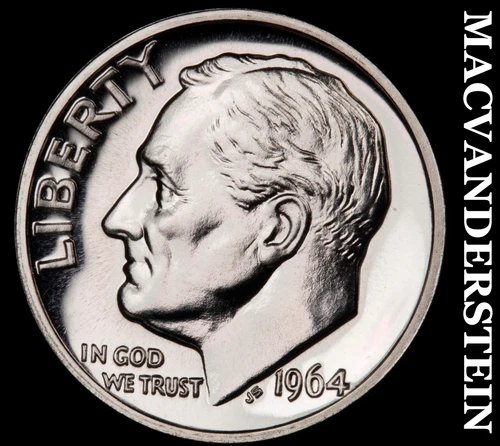 1964 Silver Roosevelt Dime-Choice Gem Proof Lustrous No Reserve #i5827