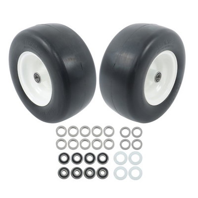 #ad 13x6.50 6 Flat Free Tire amp; Wheel Solid Smooth Polyurethane Lawn Mower Tire 2Pack $75.61