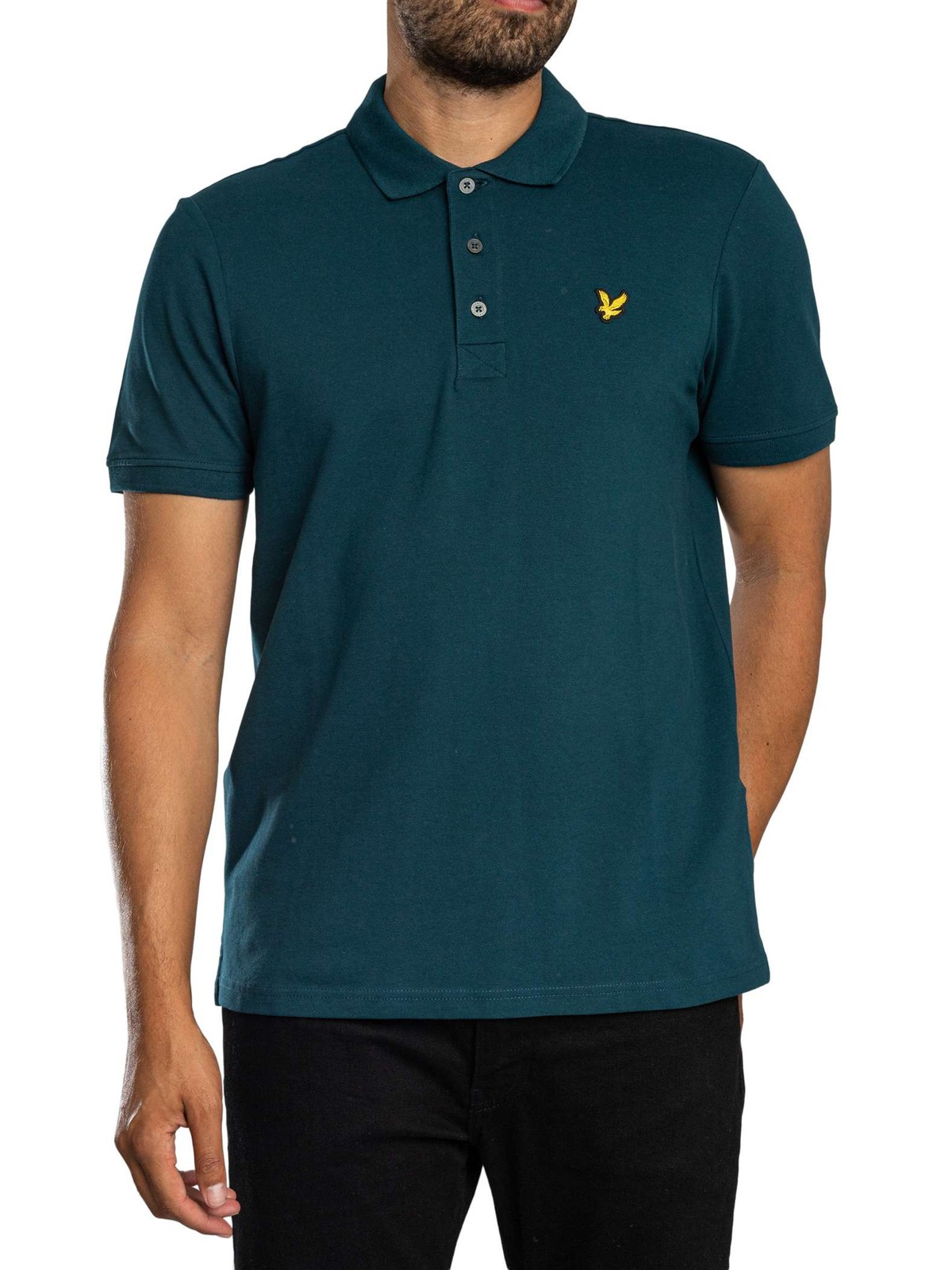 Lyle & Scott Plain Polo Shirt, Rich Teal - M