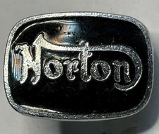 VINTAGE NORTON MOTORCYCLE MOTORBIKE BLACK ENAMEL PIN BADGE