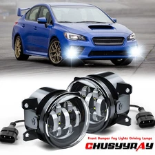 Pair Front Bumper LED Fog Light Clear Driving Lamps FOR SUBARU WRX 2015-2021