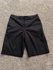 UNDER ARMOUR Boys Youth Match Play Golf Shorts 18 Black Chino Flat Front EUC