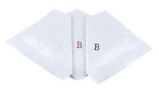 Initial Handkerchief for Men, Monogrammed Boxed 3 Piece Set,100 Cotton