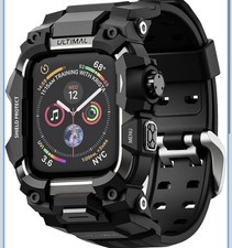 Apple Watch Rugged Case Band 45mm,Fits Series 9/8/7, Military Grade Shockproof