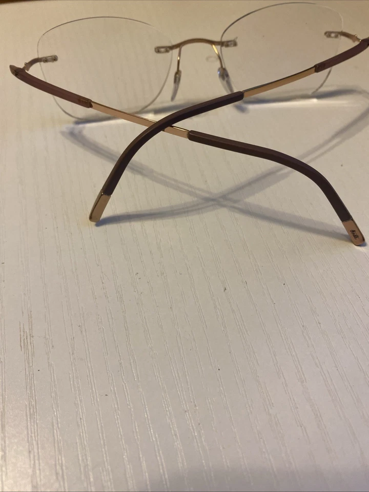 Monturas de gafas Silhouette 5540 70 3530 titanio oro rosa sin montura Foto 3 de 4