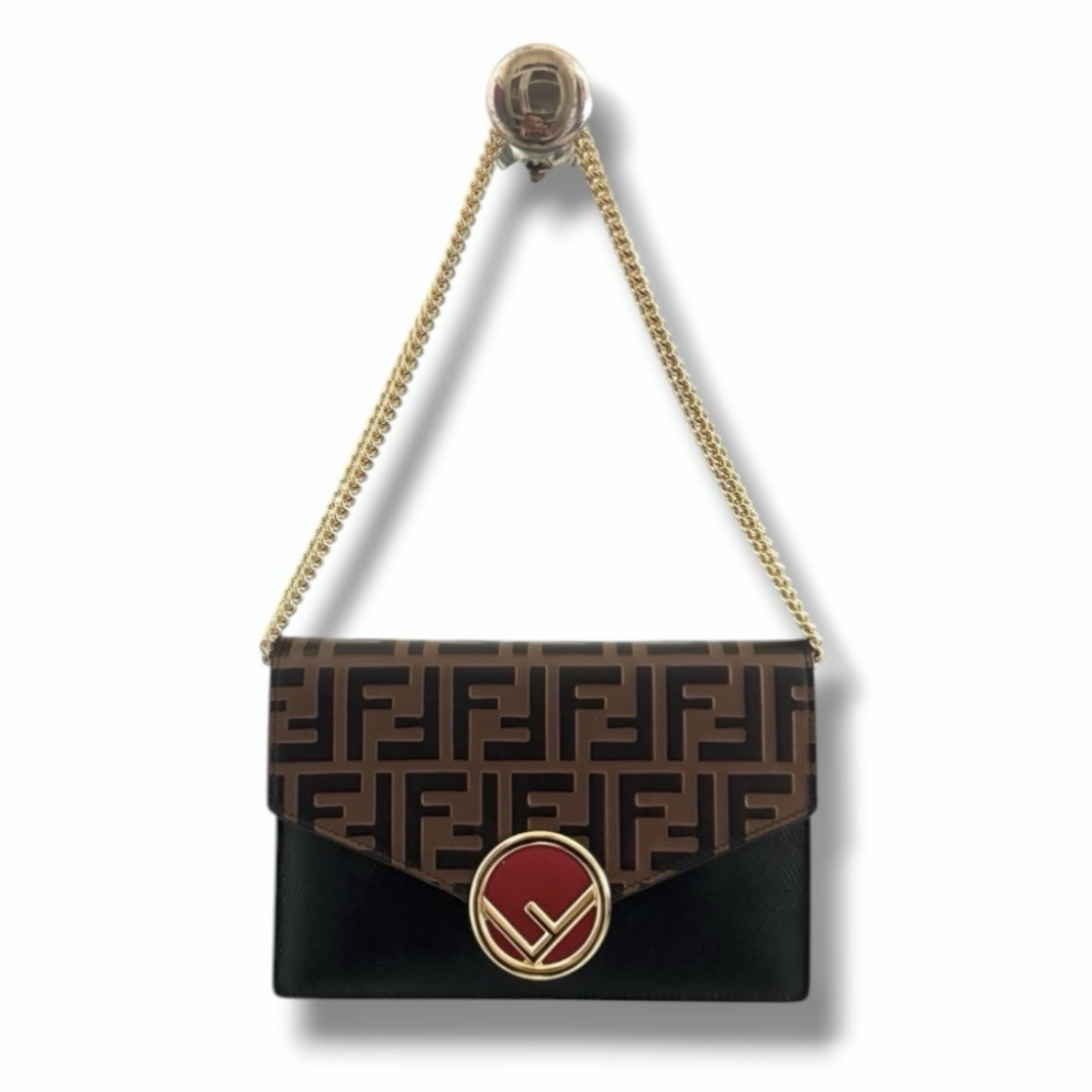 FENDI Vitello Cruise F Bi-Color FF 1974 Embossed Monogram Bag