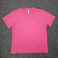 Lululemon Shirt Women 6 Pink Lightweight Athletic Tee Reflective Dots Logo