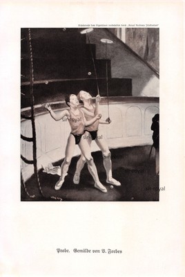 Probe im Zirkus - Forbes - 1927 - Historischer Kunstdruck ~17x25cm