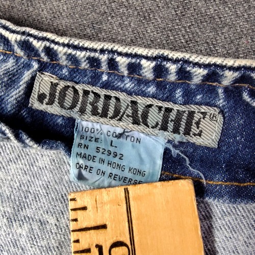 Vintage Womans Jordache Denim Vest 1980s Size Large Acid Wash Buckle Back - Picture 5 of 8