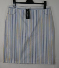 TRAUMHAFTER Stretch Jeans Rock Baumwolle mit Gummizug Gestreift Größe 44/46 NEU!