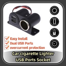 Car Cigarette Lighter Socket Splitter Dual USB Charger Power Adapter Outlet