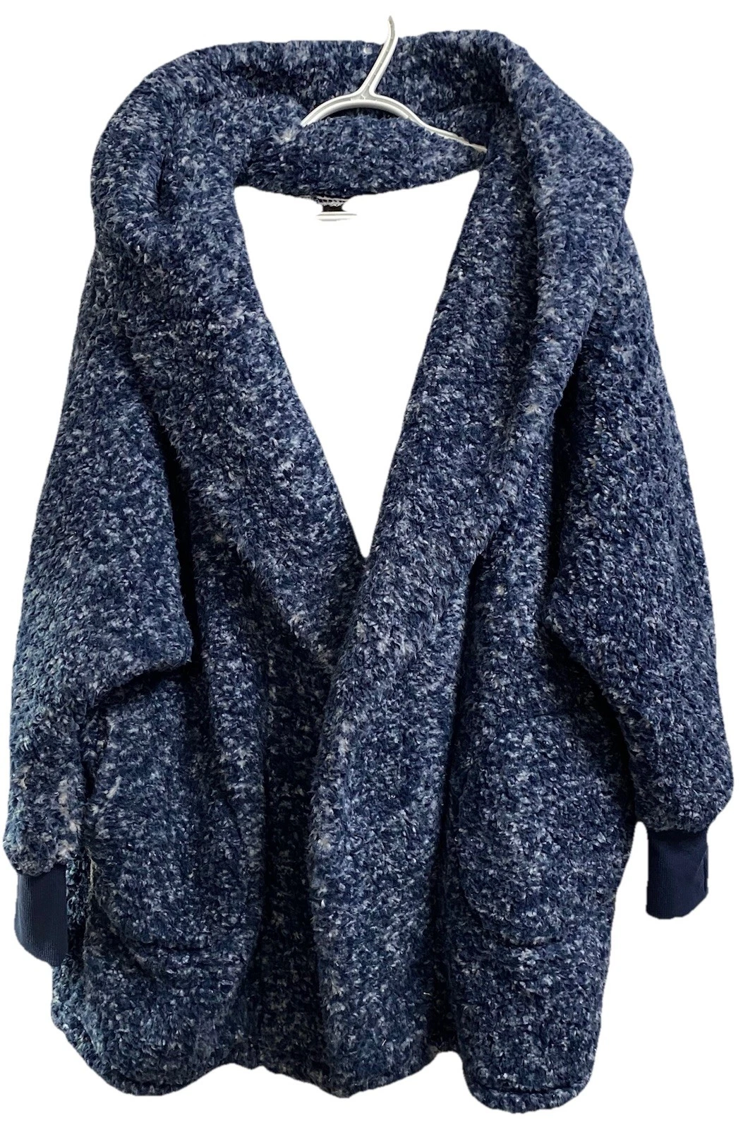 G.I.L.I. Women’s “The Lounger” Oversized Sherpa Coat Hoodie Blue Sz. M/L-EUC