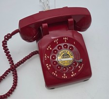 Works 1963Excellent Vintage Red Rotary Dial Telephone Western Electric Model 500