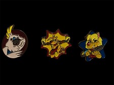 Tasmanian Tiger Rare Set Of X3 Enamel Press Kit Pins 