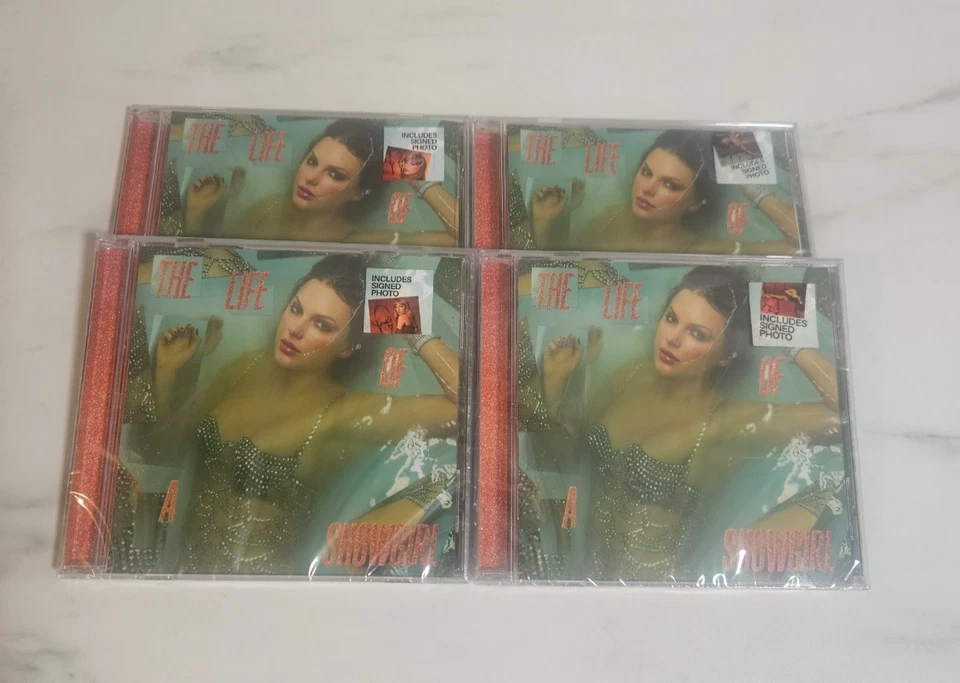 Taylor Swift - The Life of a Showgirl CD + Hand Signed Photo SET OF 4 IN HAND