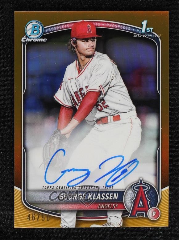 2025 Bowman Chrome Prospect Gold Refractor 46/50 George Klassen #CPA-GK Auto