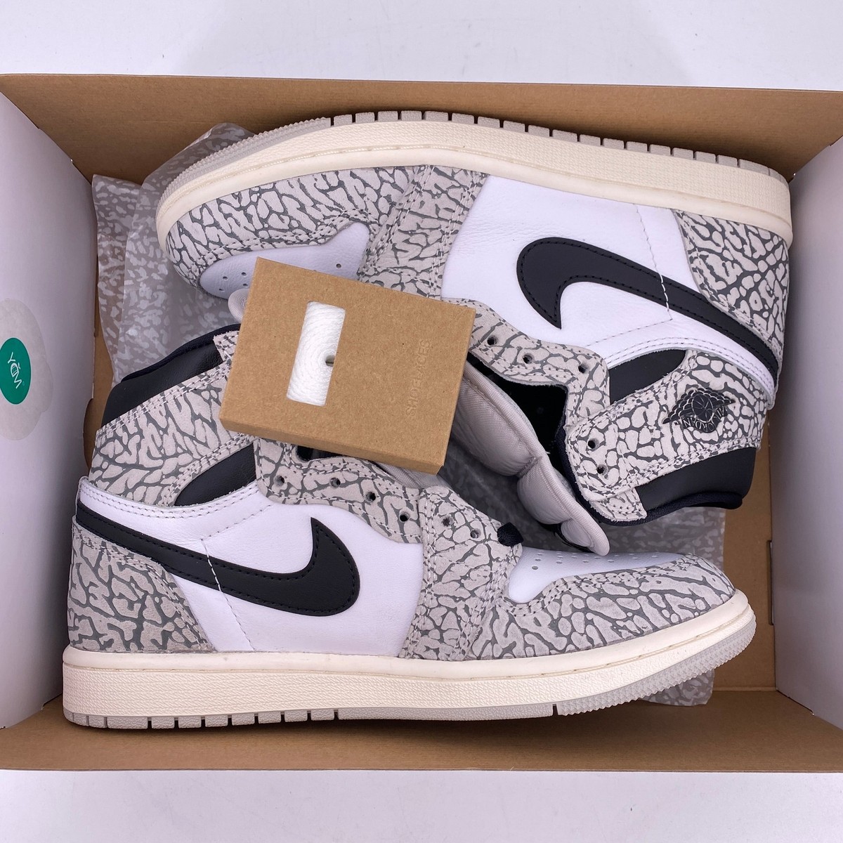 Size 5.5 - Air Jordan 1 Retro OG High White Cement for sale online