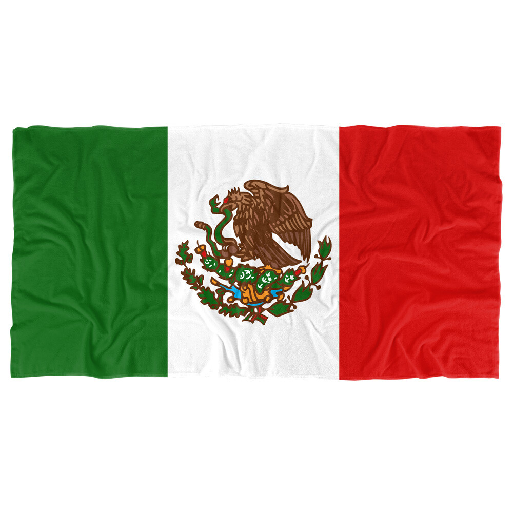 Mexico Flag Design 30x60 Large Beach Towel for Summer